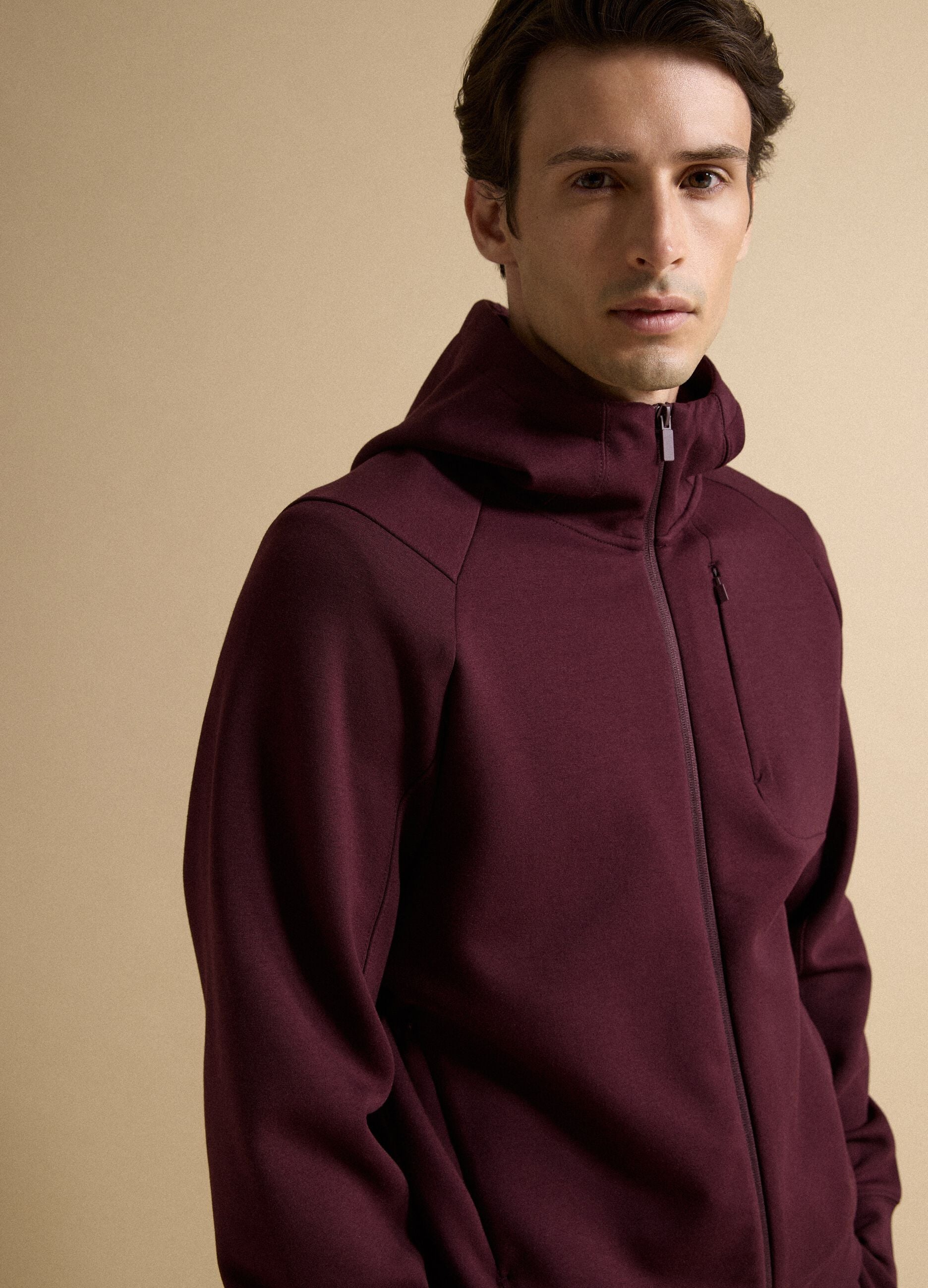 Full-zip rossa traspirante in tessuto elasticizzato 2 Way Stretch