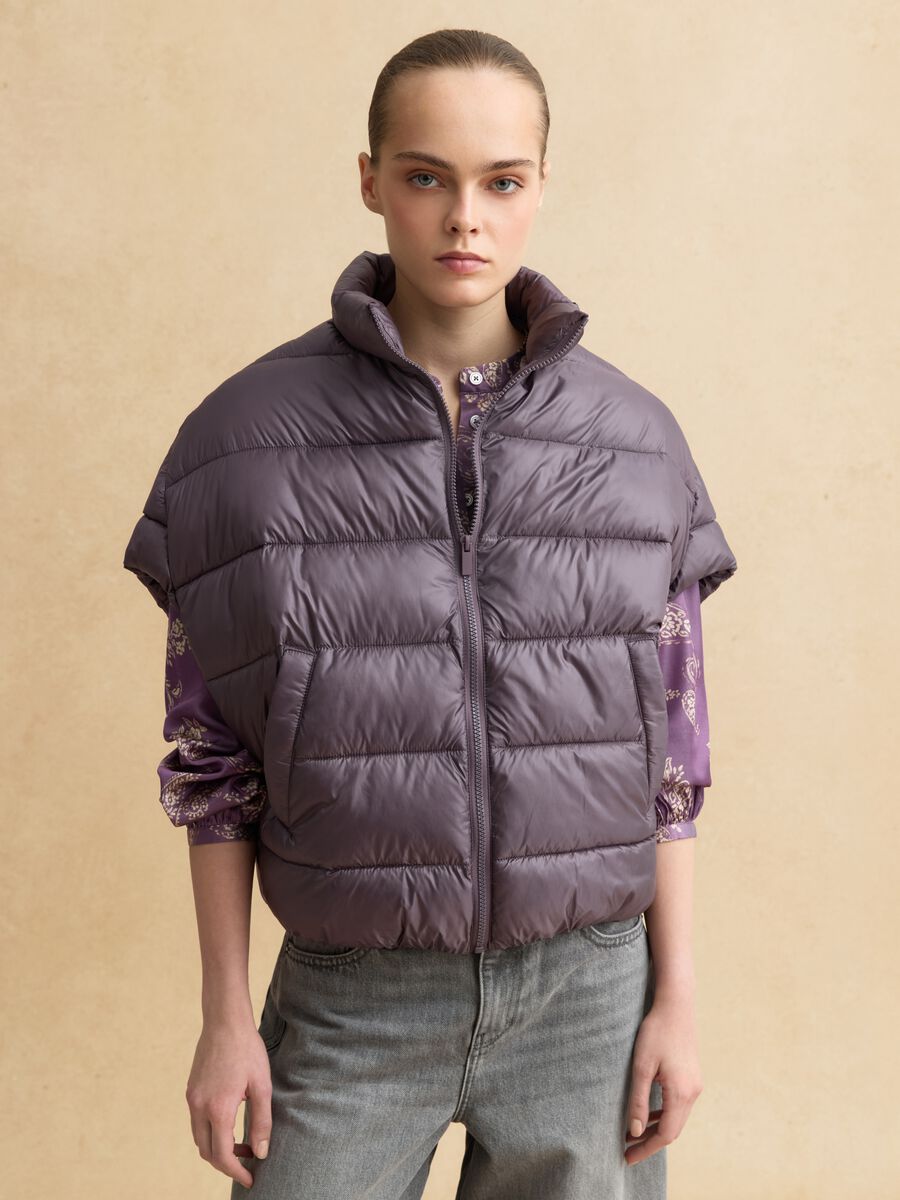 Purple padded jacket regular fit_0