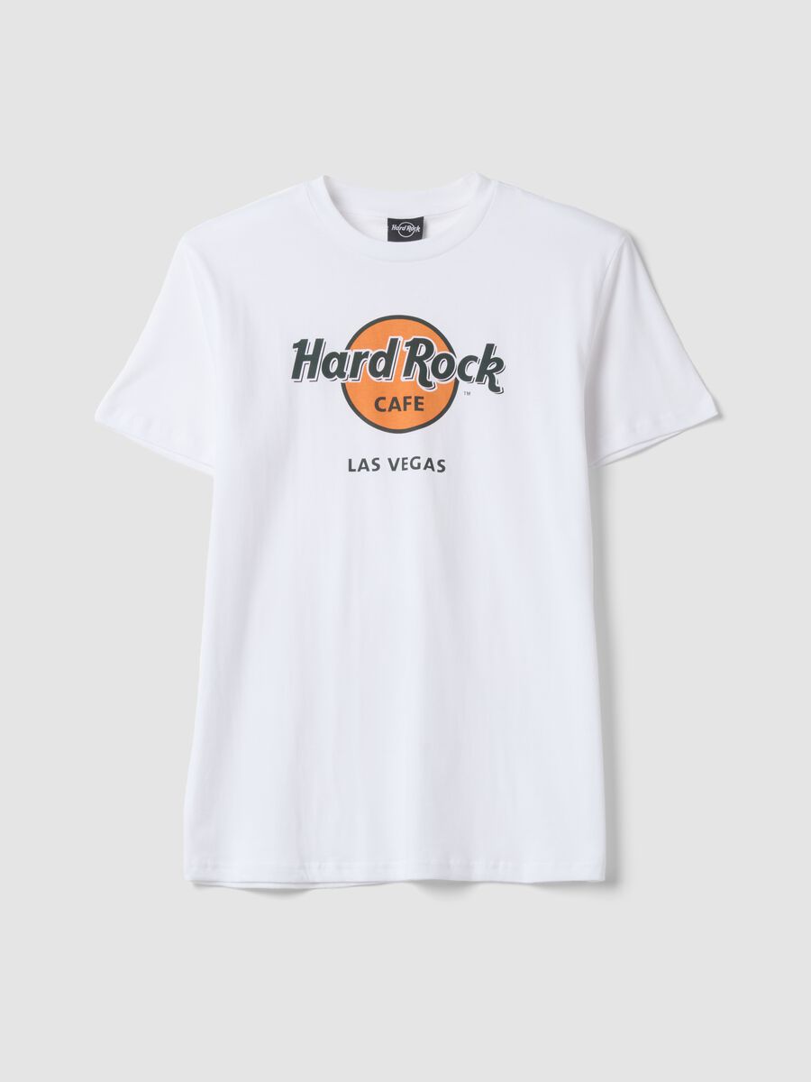 White pure cotton T-shirt with print_0