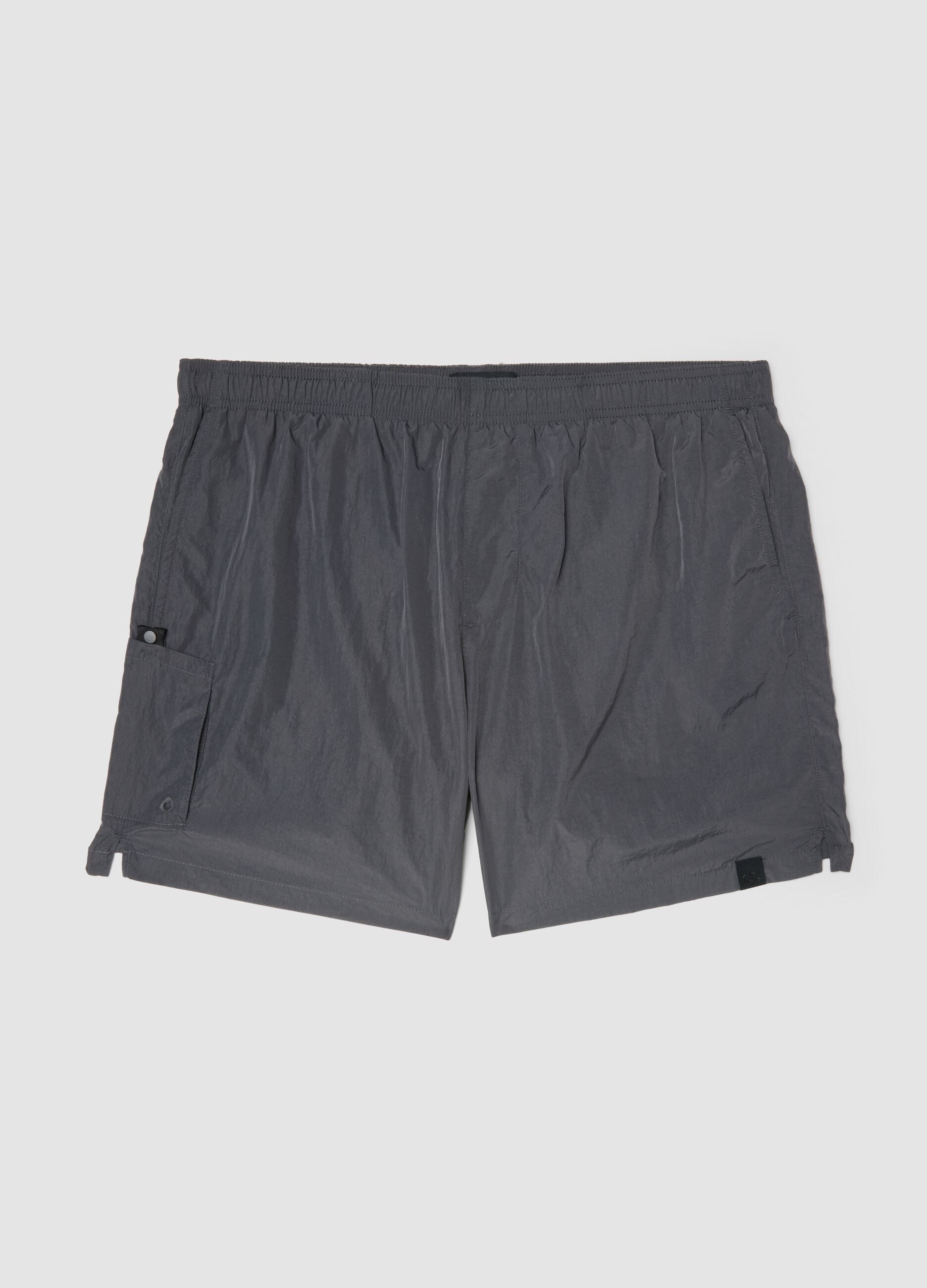Grey swim shorts with elasticated waistband