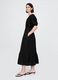 Long black dress with V-neck and open back_1