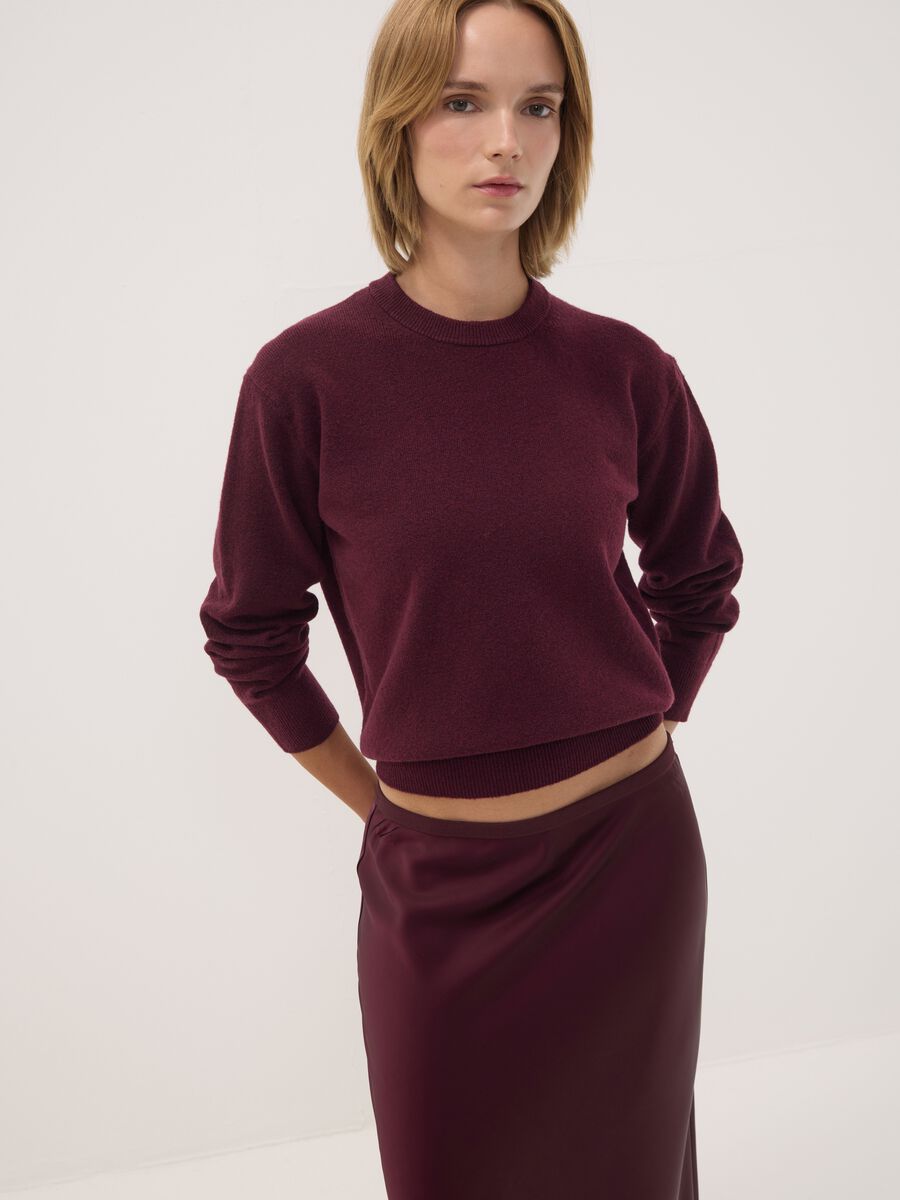 Purple stretch wool crew-neck jumper_2