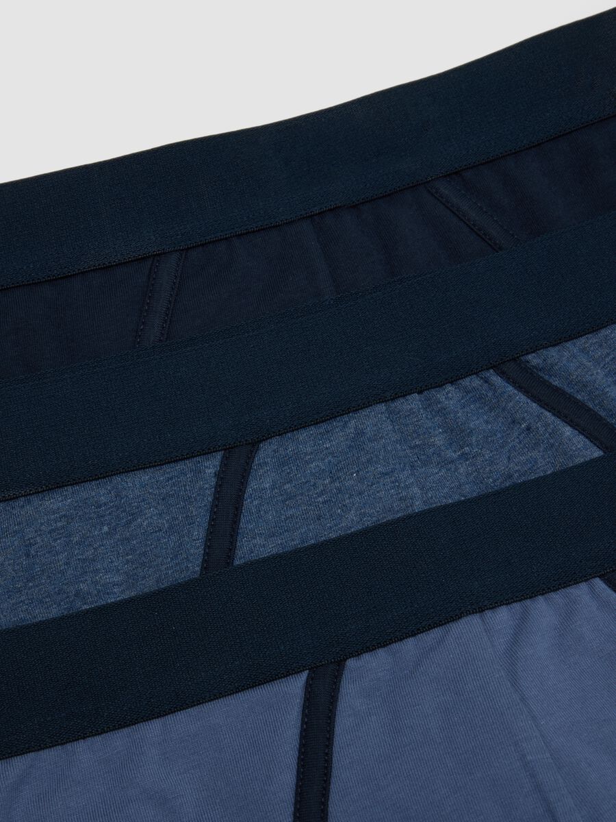 Tripack di slip blu e nero in cotone organico elasticizzato_5