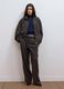 Brown checked stretch viscose shacket with oversized fit_2