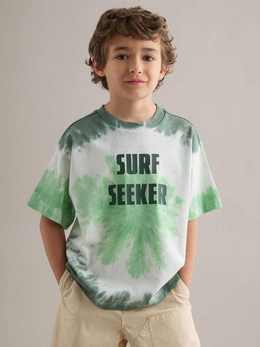 T-shirt in puro cotone multicolor da bambino oversize fit_1