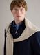 Pure cotton blue regular fit sweater with high neck and zip_0
