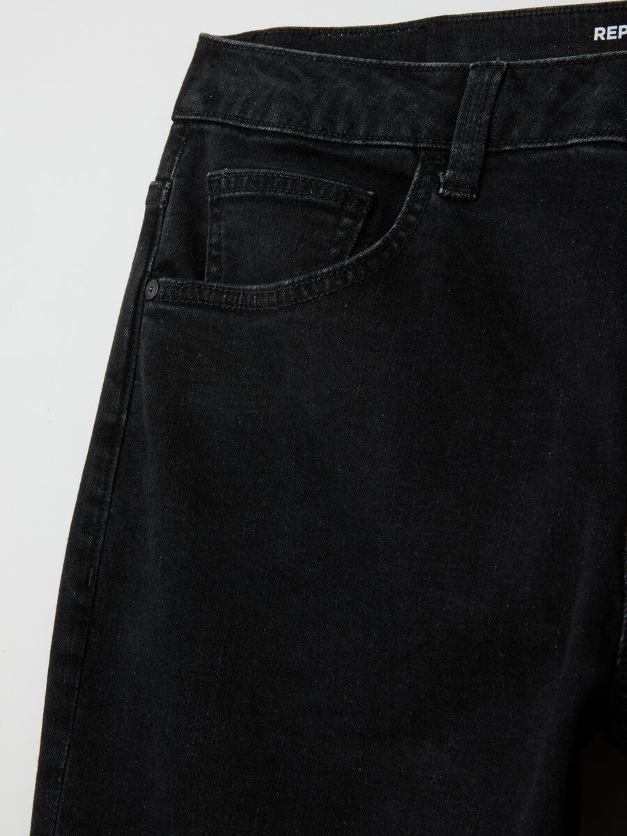 Men's Black Regular Fit Denim Jeans_5