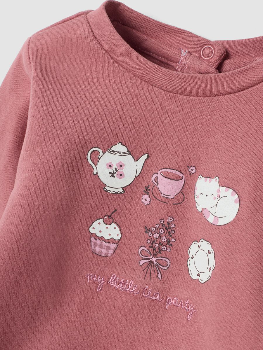 Pink pure organic cotton T-shirt with print, regular fit_2