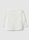 White cotton-blend baby T-shirt with teddy bear print, regular fit_1