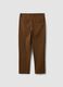 Brown stretch cotton straight-fit chino trousers_6