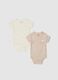 Twin-Pack Pure Cotton Multicolour Bodysuits for Babies_0