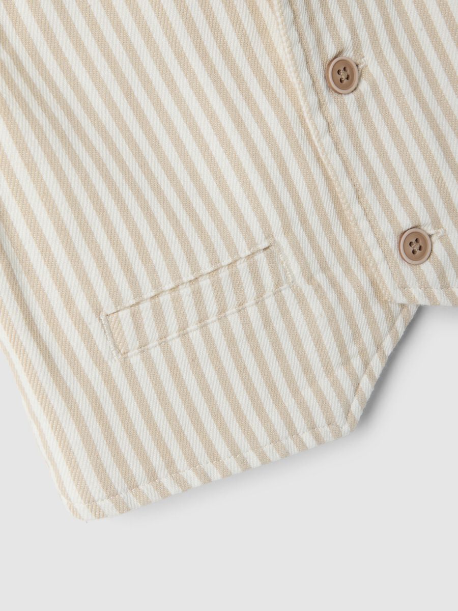 Striped multicolour pure cotton lined waistcoat for boys regular fit_3