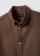 Brown shirt in pure cotton regular fit_5