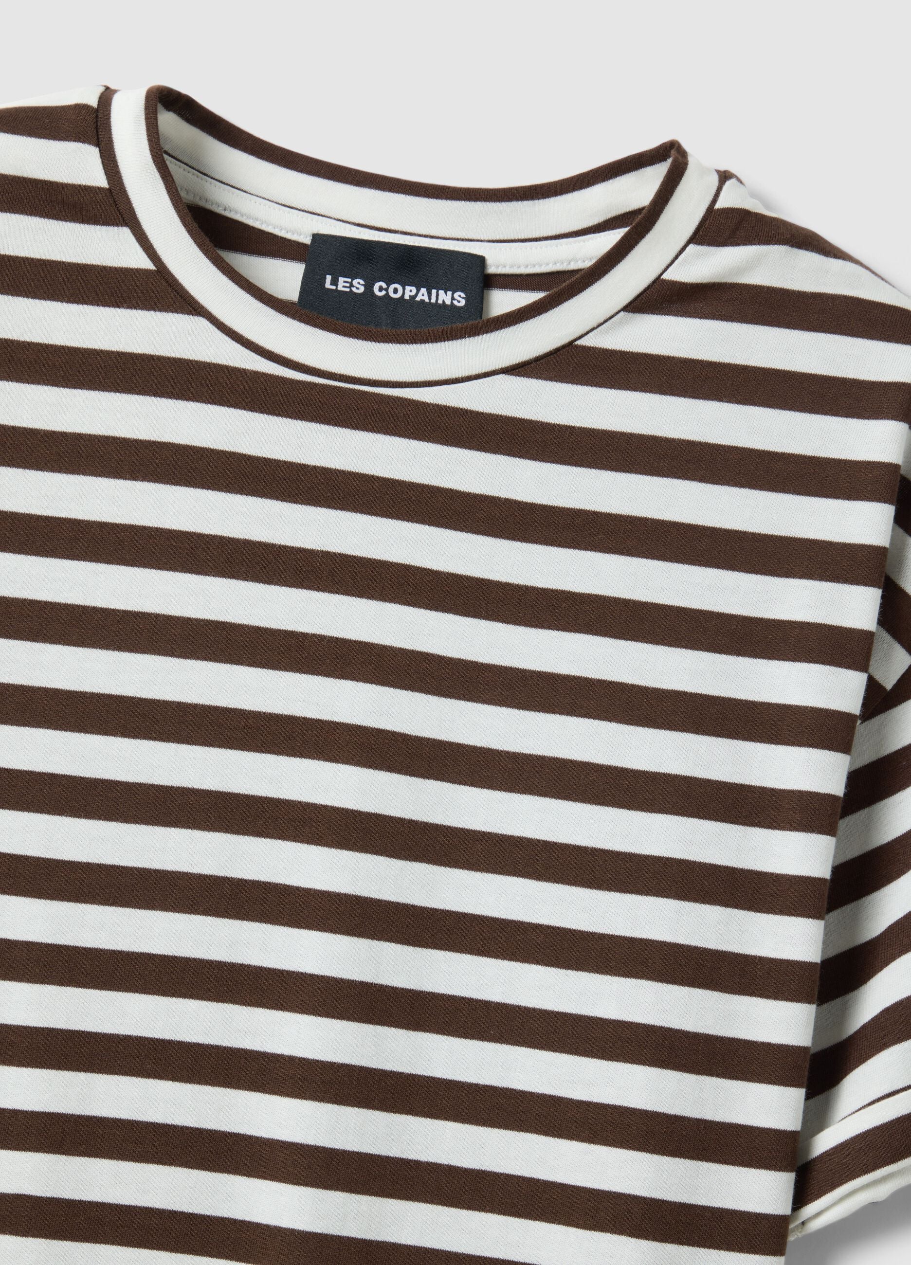 Regular fit multicolour striped cotton t-shirt