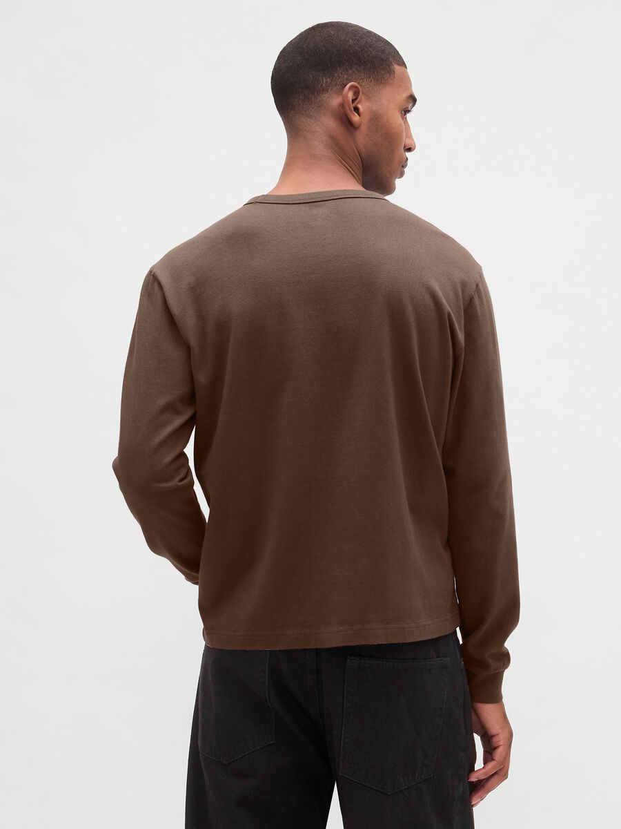Brown Cotton Long Sleeve Shirt_1