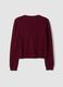 Red pure wool crew-neck cardigan_2