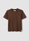 Brown short-sleeve pure cotton T-shirt, regular fit_4