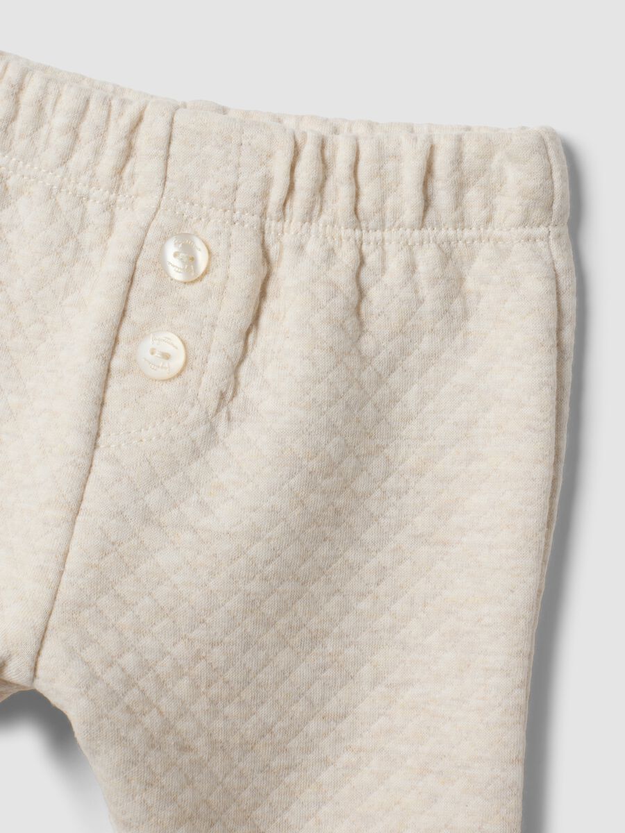 Completo beige in misto cotone organico due pezzi per neonato_3