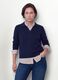 Blue viscose-blend polo-collar jumper with relaxed fit_1