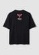 Black pure cotton T-shirt with Chicago Bulls print_6