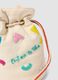 White pure cotton bucket bag with colourful crochet details_1