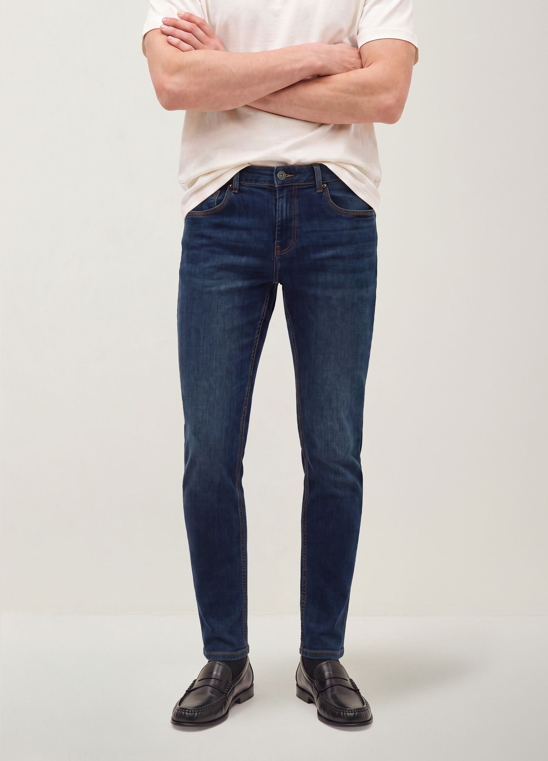 skinny-fit stretch cotton denim jeans