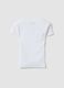 White fitted short-sleeved stretch organic cotton T-shirt for girls_1