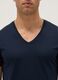 Blue pure cotton t-shirt regular fit with V-neck_1