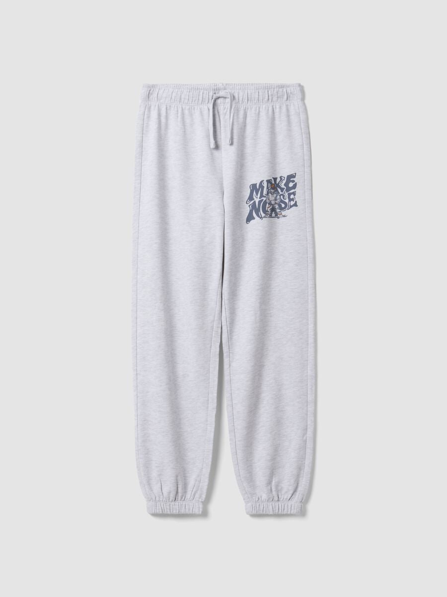 Pantaloni jogger grigi in puro cotone_3