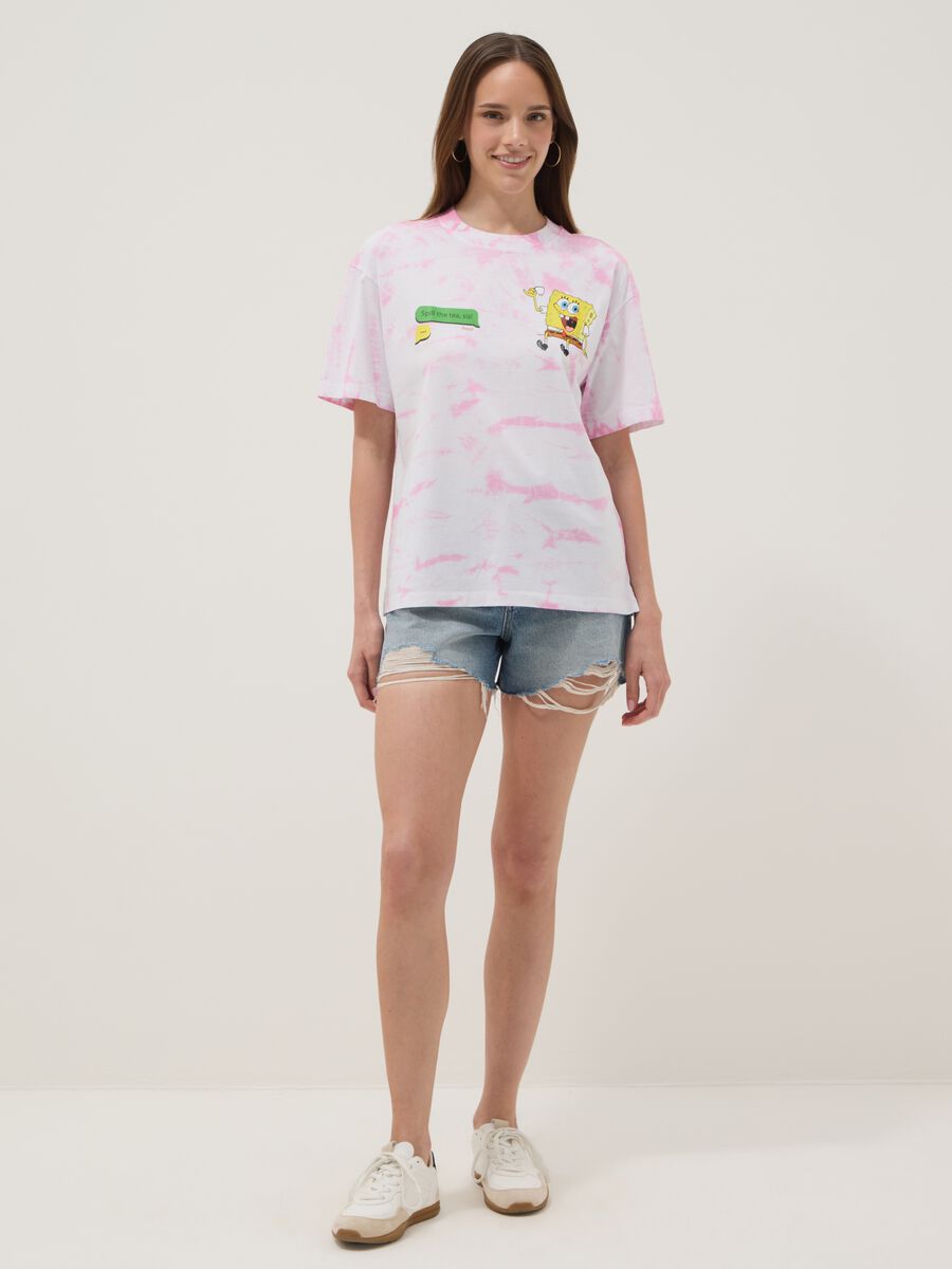 T-shirt in puro cotone multicolor regular fit con stampa SpongeBob_2