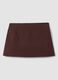 Brown stretch viscose mini skirt with belt_6