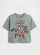 Short-sleeve pure cotton T-shirt with print_0