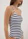 Blue striped stretch fabric swimsuit_1