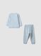 Light blue organic cotton crew‑neck pyjamas for baby and toddler_1