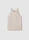 Fitted tank top in beige viscose blend_4