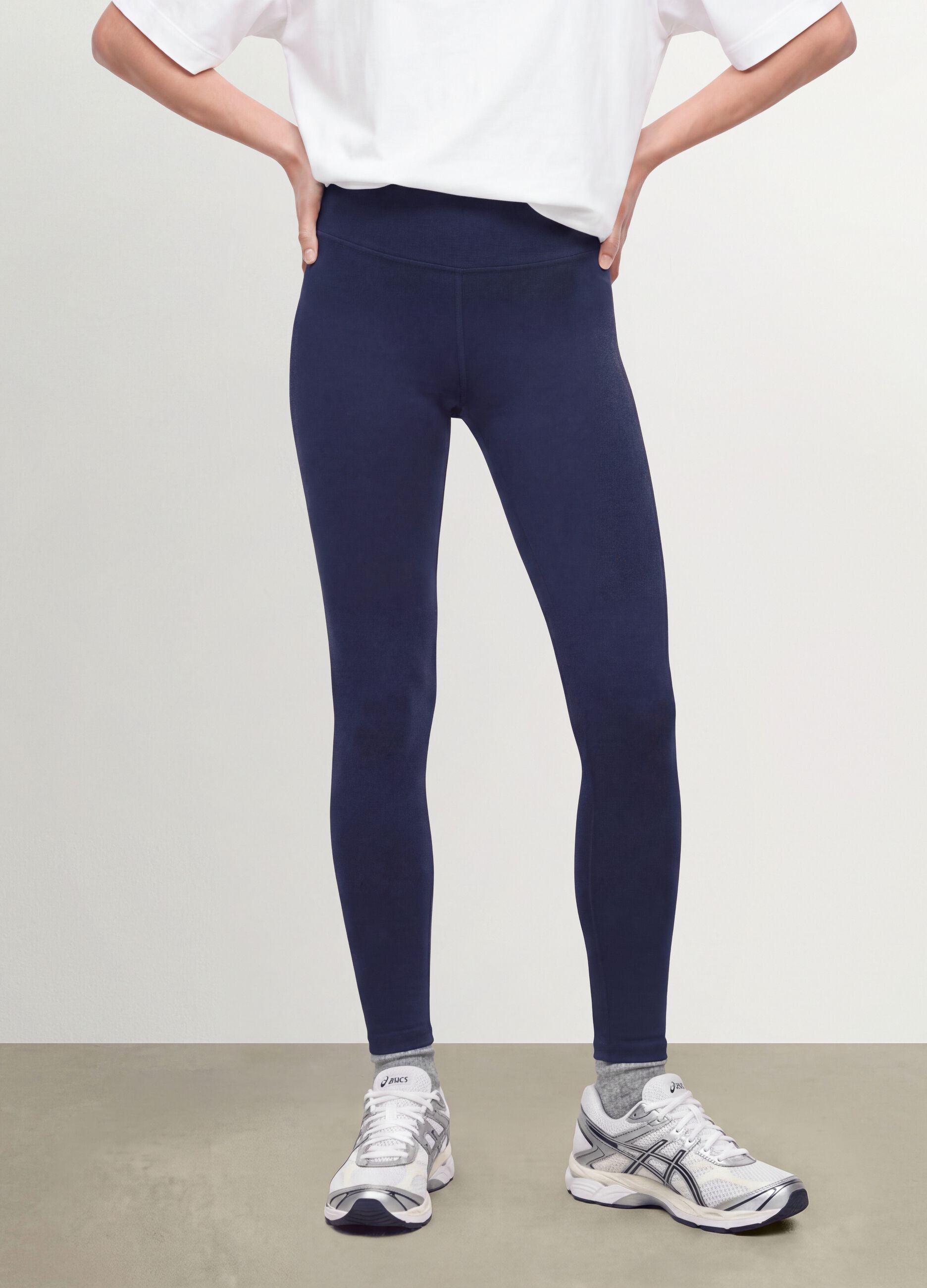 Blue slim-fit stretch cotton leggings