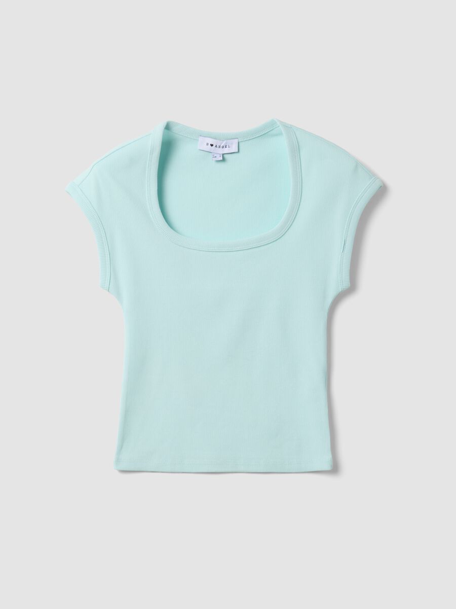 Blue stretch cotton T-shirt_4