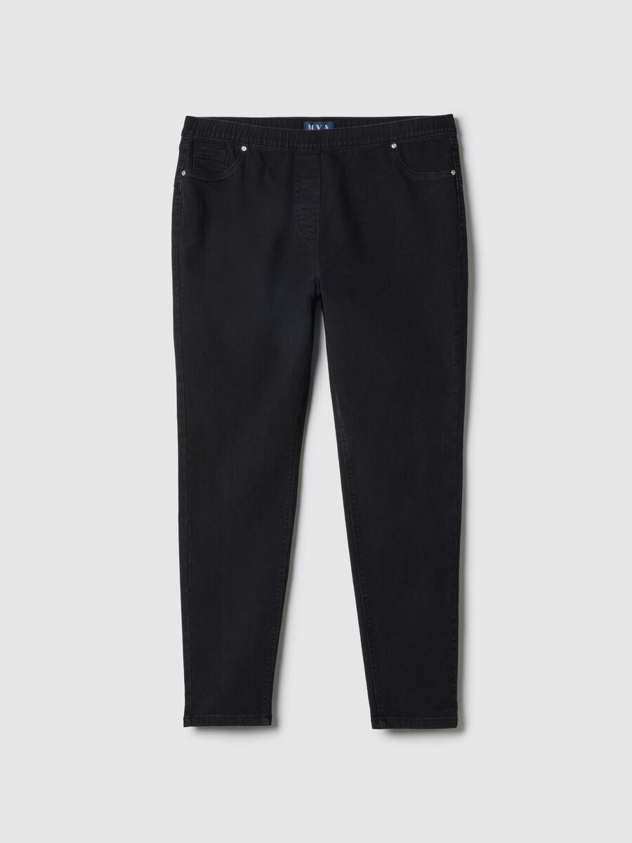 Black Stretch Cotton Skinny Fit Trousers_4