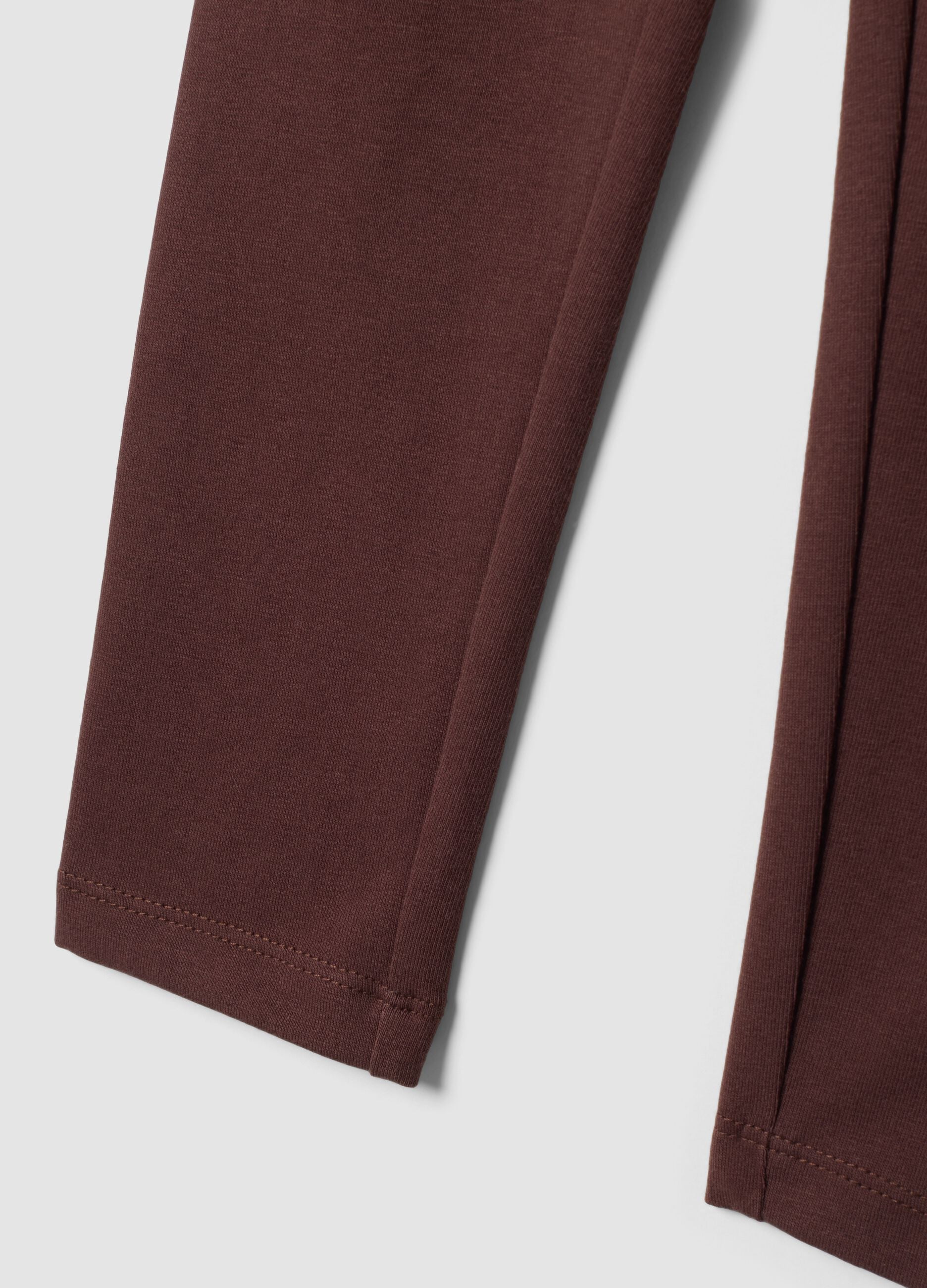 Brown skinny-fit stretch cotton leggings