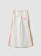 White wide-leg cotton-blend trousers with rainbow piping_0