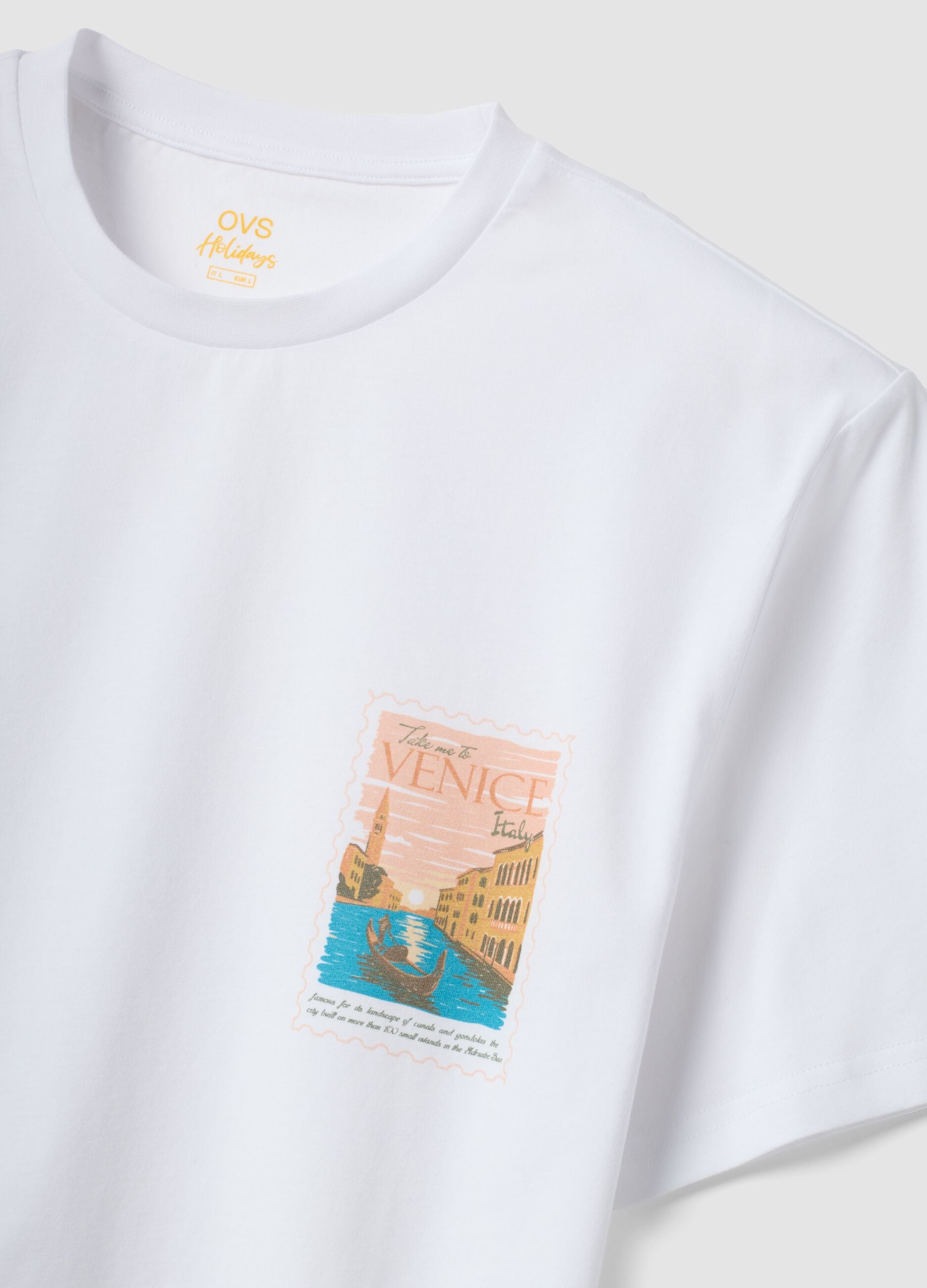 White short-sleeved pure cotton regular-fit T-shirt