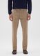 Beige Stretch Cotton Regular Fit Trousers_1