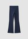 Blue flared leggings in stretch organic cotton jersey_2