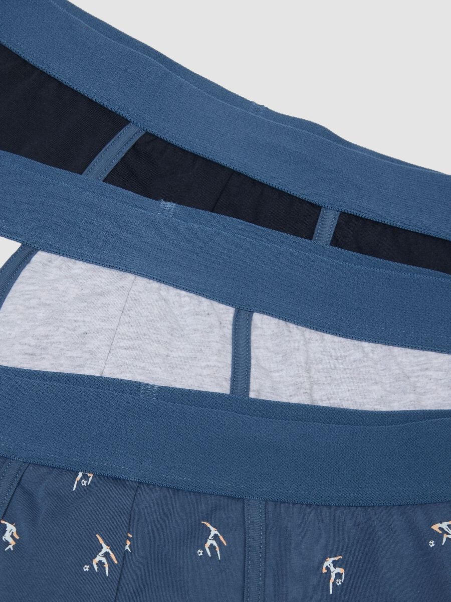 Tripack di boxer blu in cotone jersey organico elasticizzato_1