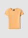 Girls' fitted orange stretch cotton T-shirt_3