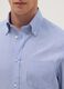 Light blue striped shirt in cotton blend regular fit easy iron_1