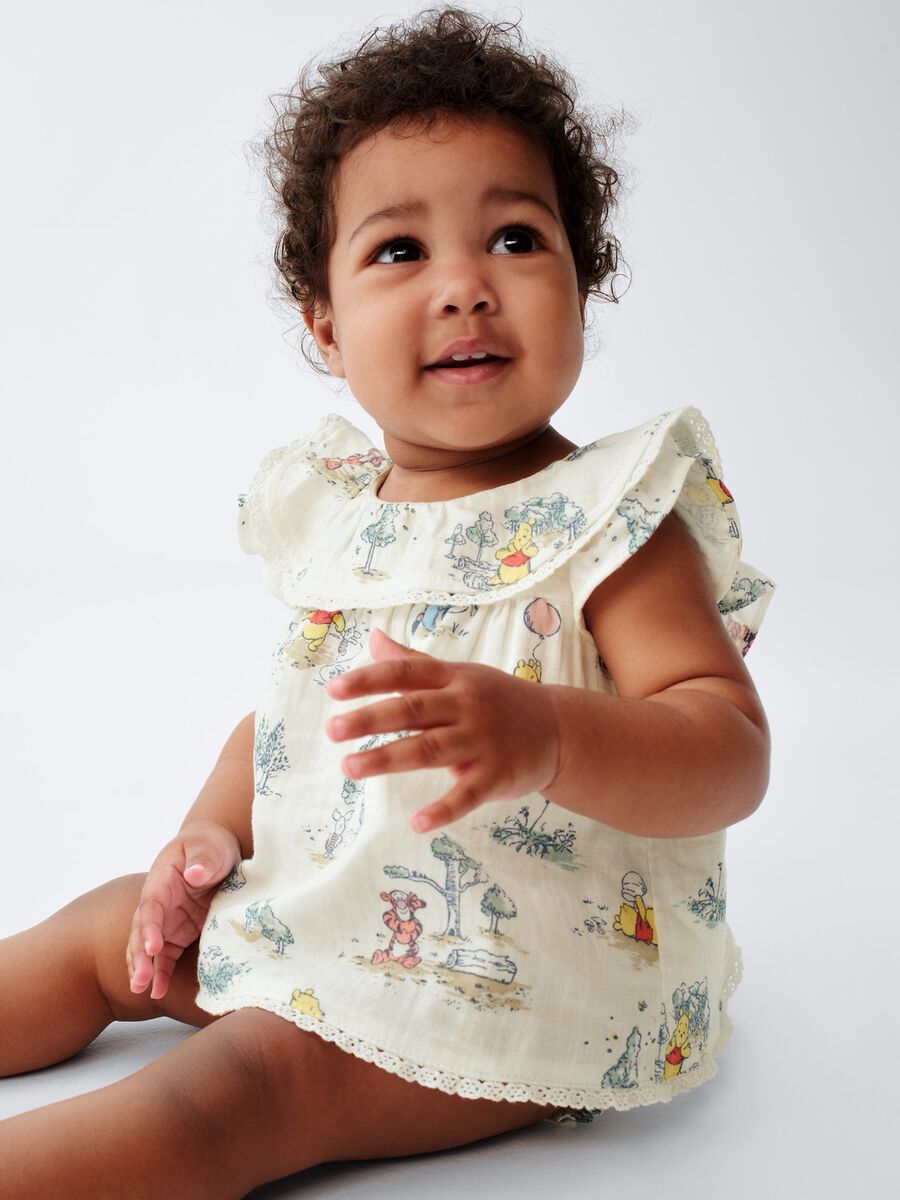 Multicoloured pure cotton baby girl set with Winnie-the-Pooh_0