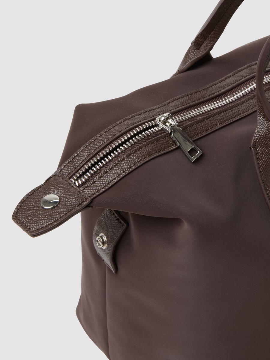 Brown handbag with double handles and zip_2
