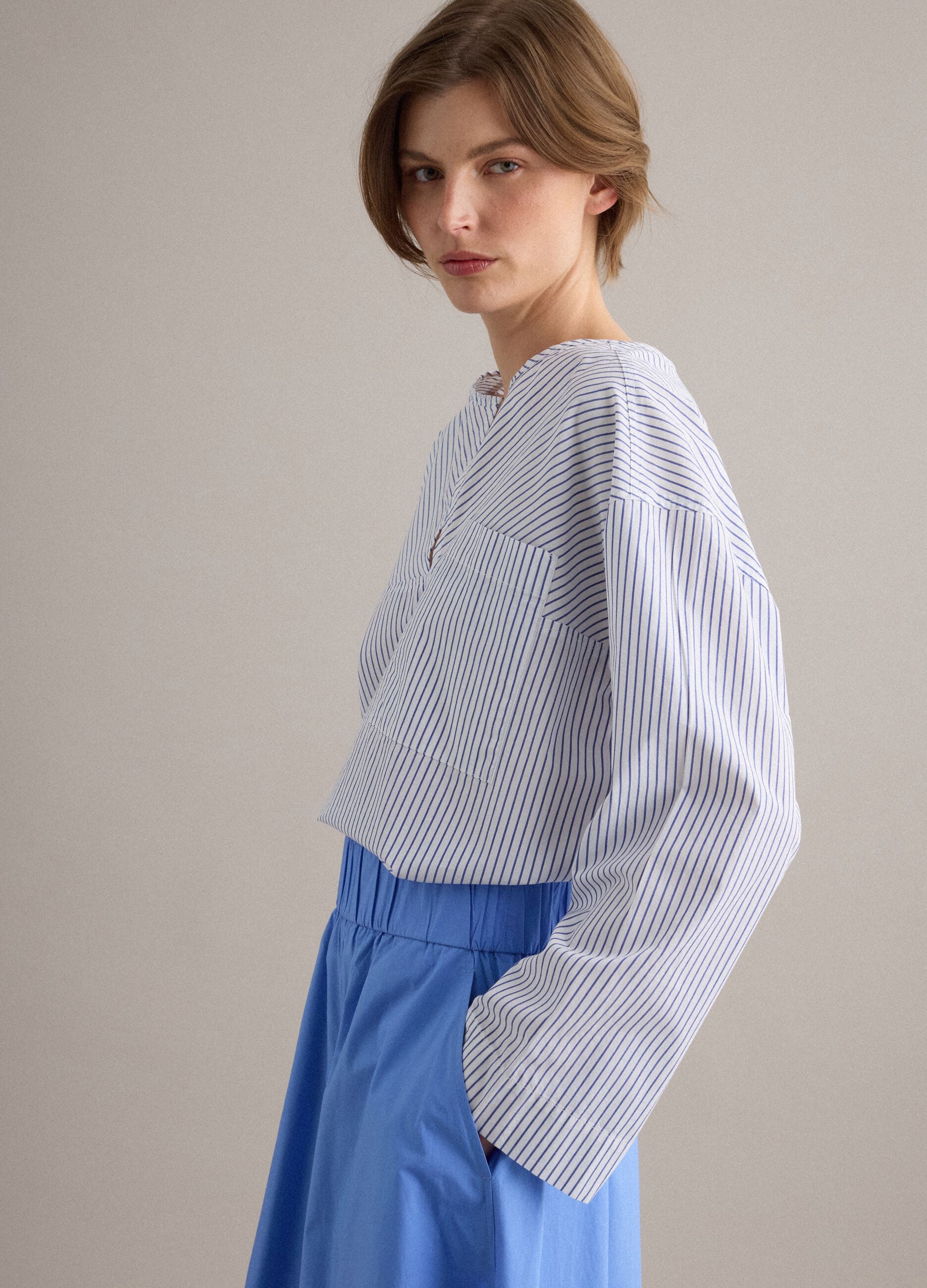 Multicolour striped pure cotton shirt regular fit with pocket