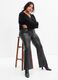 Flare-fit shiny-effect trousers_3